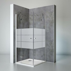 Duschkabine Youngline Eckeinstieg - 5 mm Sicherheitsglas Depoli light, Alu Natur, 80 x 80 cm, Höhe: 190 cm - Schulte