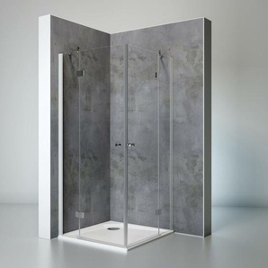 Duschkabine Youngline Eckeinstieg - 5 mm Sicherheitsglas Klar Hell, Alu Natur, 80 x 80 cm, Höhe: 190 cm - Schulte