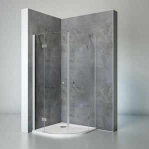 Duschkabine Youngline Runddusche, Radius: 55 cm - 5 mm Sicherheitsglas Klar Hell, Alu Natur, 90 x 90 cm, Höhe: 190 cm - Schulte