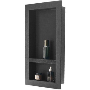 Duschnische, 10,16x40,64x71,12 cm, Wandnische mit beweglichem Trennregal, Seifen- & Shampoo-Aufbewahrungs-Organizer, versiegeltes Design, schwarz für Badezimmerdusche SLLYBK2C16IN1T8NP001V0