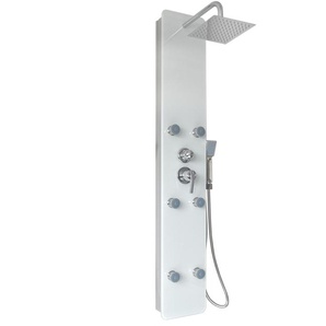 Duschpaneel 3 in 1 Duschsystem inkl. Regendusche und Massagedüsen weiß