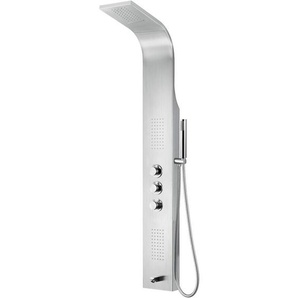 Duschpaneel mit Thermostat Duschsäule 5 Funktionen Regendusche Duschsystem mit Armatur Dusche Komplett Chrom - Aloni