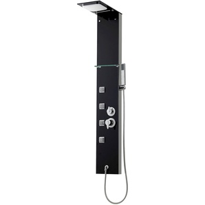 Duschsäule SANOTECHNIK Duschmassagepaneel VALENCIA Brausegarnituren schwarz Duscharmaturen LxB: 140x22cm; 4 Massagedüsen