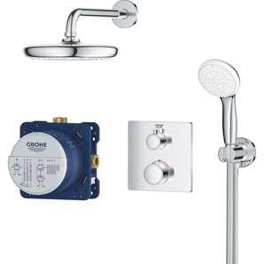Duschsystem GROHE Grohtherm Brausegarnituren grau (chromfarben) Duschsysteme mit Wassersparfunktion