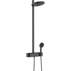 Duschsystem HANSGROHE Brausegarnituren schwarz (mattschwarz) Duschsysteme 26cm, wassersparend mit ShowerTablet Select 400