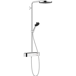 Duschsystem HANSGROHE Pulsify S Brausegarnituren silberfarben (chrom) Duschsysteme 26cm, mit ShowerTablet Select 400, chrom