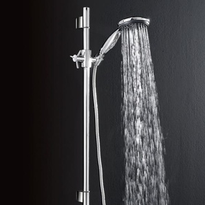 Duschsystem SCHÜTTE Aquasave Brausegarnituren grau (chromfarben) Duschsysteme Duschsystem mit Thermostat, Duschkopf Schlauch und Halterung