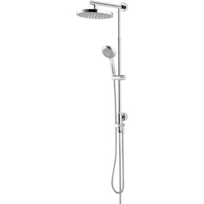 Duschsystem, Verchromt, Korpus aus Messing, Duschmaster Rain mit Regendusche, mit Umsteller, Kopfbrause rund extra-flach - Schulte