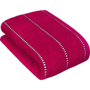 Duschtuch ESPRIT Box Stripes Handtücher (Packung) Gr. B/L: 67 cm x 140 cm (1 St.), lila (raspberry) Badetücher hohe Saugfähigkeit