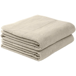 Duschtuch SCHIESSER Turin im 2er Set aus 100% Baumwolle Handtücher (Packung) Gr. B/L: 70 cm x 140 cm (2 St.), beige (greige) Badetücher Reiskorn-Optik