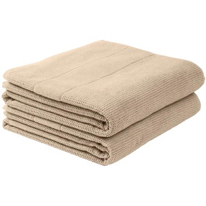 Duschtuch SCHIESSER Turin im 2er Set aus 100% Baumwolle Handtücher (Packung) Gr. B/L: 70 cm x 140 cm (2 St.), beige (sand) Badetücher Reiskorn-Optik