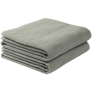 Duschtuch SCHIESSER Turin im 2er Set aus 100% Baumwolle Handtücher (Packung) Gr. B/L: 70 cm x 140 cm (2 St.), grau (hellgrau) Badetücher Reiskorn-Optik