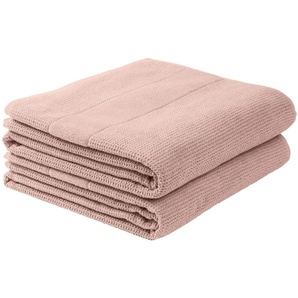Duschtuch SCHIESSER Turin im 2er Set aus 100% Baumwolle Handtücher (Packung) Gr. B/L: 70 cm x 140 cm (2 St.), rosa (puderrosa) Badetücher Reiskorn-Optik