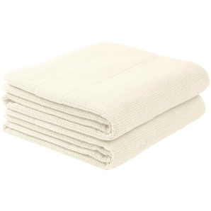 Duschtuch SCHIESSER Turin im 2er Set aus 100% Baumwolle Handtücher (Packung) Gr. B/L: 70 cm x 140 cm (2 St.), weiß (offwhite) Badetücher Reiskorn-Optik