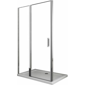 Duschtür aus 6 mm dickem Glas mit Schwenköffnung + festem Glas in einer Linie, Höhe 190 cm, verstellbar 97-100 cm h 190
