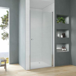 Duschtür Glas in Nische Nischentür rahmenlose Pendeltür Schwingtür Drehtür barrierefreie Dusche innen und außen öffnen Ebenerdige Montage 5. Größe: