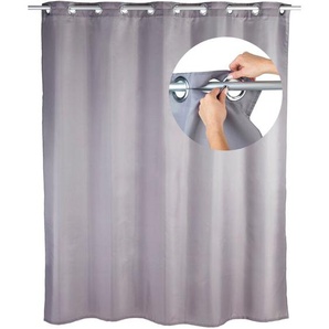 Duschvorhang Comfort Flex Grau, Textil (Polyester), 180 x 200 cm, waschbar, Grau, Polyester grau - grau - Wenko