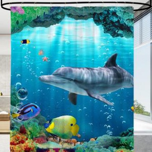 Duschvorhang Delphin Korallen 180 x 200 cm