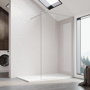 Duschwände walk in glaswand für dusche,8 mm nano Beschichtung esg glas Duschabtrennung mit Stabilisator 120x200cm - Sonni