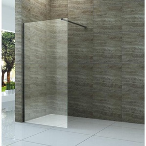 Duschwand didivo mit schwarzen Anbauteilen in 60 x 200 cm