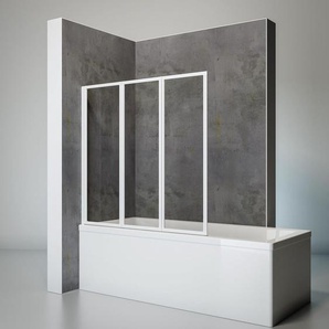 Duschwand Smart 3-teilig faltbar, inkl. Klebe-Montage - 127 x 121 cm, 3 mm Sicherheitsglas Klar Hell, Alpin Weiß - Schulte