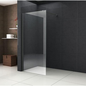 Duschwand tipo mit schwarzen Anbauteilen in 140 x 200 cm - Klarglas
