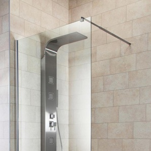 Duschwand WELLTIME Duschabtrennung Duschwände Gr. B/H: 100 cm x 190 cm, ohne Antikalk-Versiegelung, grau (chromfarben) Duschen Duschabtrennung in 4 verschiedenen Breiten (80-120cm), Walk-In
