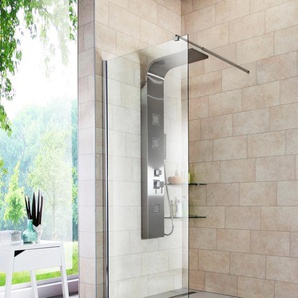 Duschwand WELLTIME Duschabtrennung Duschwände Gr. B/H: 80 cm x 190 cm, ohne Antikalk-Versiegelung, grau (chromfarben) Duschen Duschabtrennung in 4 verschiedenen Breiten (80-120cm), Walk-In