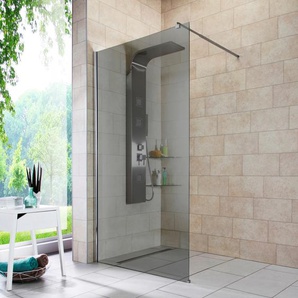 Duschwand WELLTIME Duschabtrennung Duschwände Gr. B/H: 100 cm x 190 cm, ohne Antikalk-Versiegelung, grau (chromfarben) Duschen