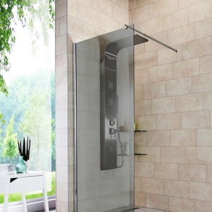 Duschwand WELLTIME Duschabtrennung Duschwände Gr. B/H: 80 cm x 190 cm, ohne Antikalk-Versiegelung, grau (chromfarben) Duschen