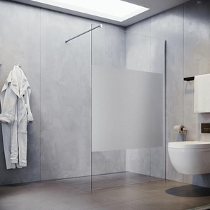 Duschwande Teilsatiniert walk in dusche Duschabtrennung eckeinstieg Duschkabine mit Stabilisator Nano esg Glas 8mm 140x200cm - Sonni