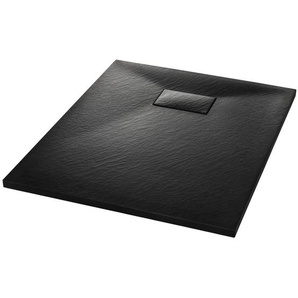 vidaXL Duschwanne SMC Schwarz 90×70 cm