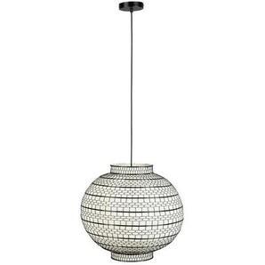Dutchbone Hängeleuchte, Schwarz, Weiß, Metall, Textil, Kugel,Kugel, 170 cm, Lampen & Leuchten, Innenbeleuchtung, Hängelampen, Kugellampen