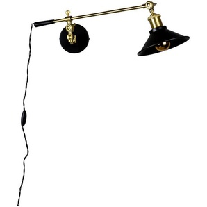 Dutchbone Wandleuchte , Schwarz, Gold , Metall , 60x19x19 cm , Lampen & Leuchten, Innenbeleuchtung, Spots & Strahler, Wandstrahler
