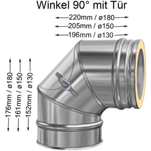 DW Complete Bogen 90° mit Reinigungsöffnung flach 180mm