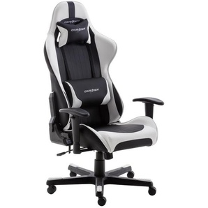 Dxracer Gamingstuhl DX Racer 6, Schwarz, Weiß, Metall, Kunststoff, Drehkreuz, 74x123-132x52 cm, Kinder & Jugendmöbel, Jugendmöbel, Gamingstühle