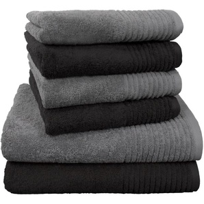 Dyckhoff Handtuch Set Brillant, Walkfrottee (Set, 6-St), mit Streifenbordüre,4 Handtücher (50x100cm), 2 Duschtücher (70x140cm)