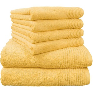 Dyckhoff Handtuch Set Brillant, Walkfrottee (Set, 6-St), mit Streifenbordüre,4 Handtücher (50x100cm), 2 Duschtücher (70x140cm)