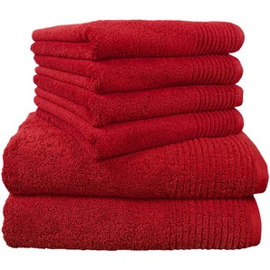 Dyckhoff Handtuch Set Brillant, Walkfrottee (Set, 6-St), mit Streifenbordüre,4 Handtücher (50x100cm), 2 Duschtücher (70x140cm)