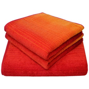 Dyckhoff Handtuch Set Colori, Walkfrottee (Set, 3-St), 2 Handtücher & 1 Duschtuch,100% Bio Baumwolle, 450 g/m²