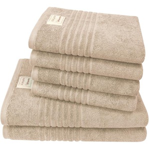 Dyckhoff Handtuch Set Nature, Frottier (Set, 6-St), 6er Set: 4x Handtücher, je 50 x 100 cm & 2x Badetuch 70 x 140 cm