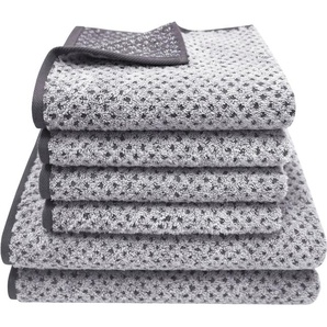 Dyckhoff Handtuch Set Golden Shades Rhombus, Walkfrottier (Set, 6-St), Kuschelig weich,4 Handtücher (50x100cm), 2 Duschtücher (70x140cm)