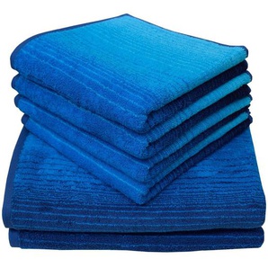 Dyckhoff Handtuch Set mit Farbverlauf, Walkfrottee (Set, 6-St), mit Farbverlauf,4 Handtücher (50x100cm), 2 Duschtücher (70x140cm)