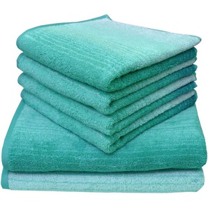 Dyckhoff Handtuch Set mit Farbverlauf, Walkfrottee (Set, 6-St), mit Farbverlauf,4 Handtücher (50x100cm), 2 Duschtücher (70x140cm)