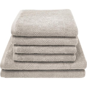 Dyckhoff Handtuch Set Popcorn Streifen, Walkfrottier (Set, 6-St), 2 Badetücher (70x140 cm), 4 Handtücher (50x100 cm)