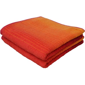 Handtuch DYCKHOFF Colori Handtücher Gr. B/L: 50 cm x 100 cm (2 St.), rot Handtücher mit Farbverlauf