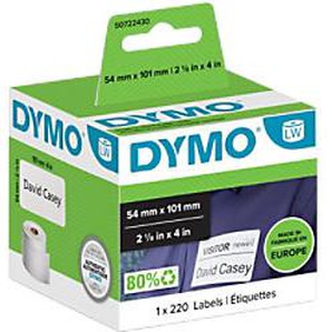 DYMO LW Versandetiketten Authentisch 99014 S0722430 Selbsthaftend Schwarz auf Weiß 54 x 101 mm 220 Etiketten D99014