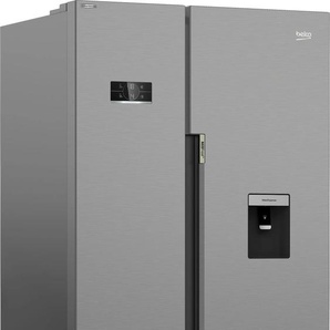 E (A bis G) BEKO Side-by-Side GN163241 Kühlschränke silberfarben (edelstahl optik) Kühl-Gefrierkombinationen