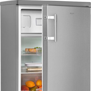 E (A bis G) EXQUISIT Kühlschrank Kühlschränke 136 L Volumen, 4 Sterne Gefrieren silberfarben (edelstahl optik) Kühlschränke mit Gefrierfach