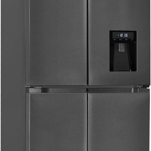 E (A bis G) EXQUISIT Multi Door Kühlschränke 432 L Volumen, Total NoFrost, Schnellgefrieren, 4 Sterne grau (dark ino) Kühl-Gefrierkombinationen